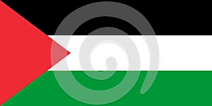 National flag of Palestine close up. Vector