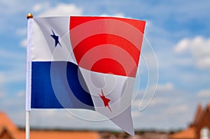 national flag of Panama consists of red and blue quaters and two stars