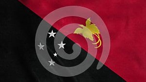 The national flag of Papua new Guinea flutters in the wind. 3d rendering