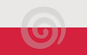 National flag of Poland original size and colors vector illustration, flaga Polski or Flag of the Republic of Poland photo