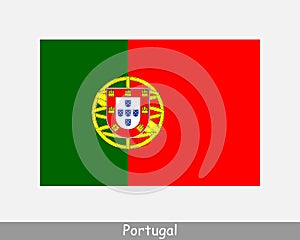 National Flag of Portugal. Portuguese Country Flag. Portuguese Republic Detailed Banner. EPS Vector Illustration File photo