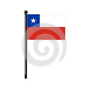 national flag of Republic of Chile on the stick