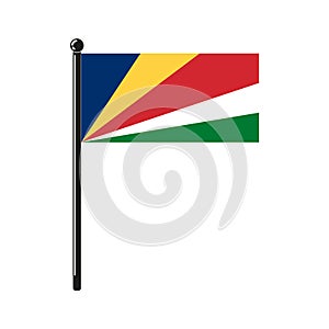 national flag of Republic of Seychelles on the stick