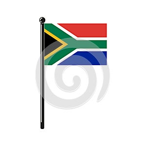 national flag of Republic of South Africa on the stick