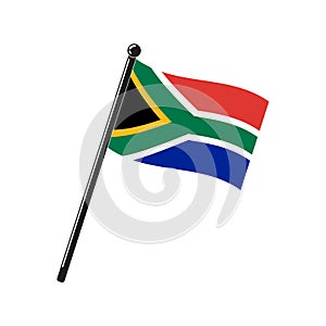 national flag of Republic of South Africa on the stick