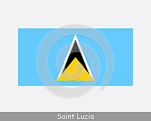 National Flag of Saint Lucia. Saint Lucian Country Flag Detailed Banner. EPS Vector Illustration Cut File