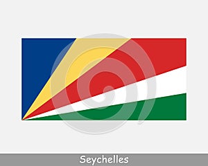 National Flag of Seychelles. Seychellois Country Flag. Republic of Seychelles Detailed Banner. EPS Vector Illustration Cut File
