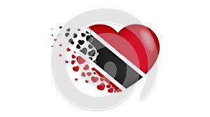 National flag of Trinidad and Tobago in heart illustration. With love to Trinidad and Tobago country. The national flag of