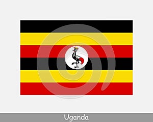 National Flag of Uganda. Ugandan Country Flag. Republic of Uganda Detailed Banner. EPS Vector Illustration File