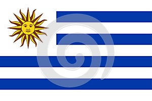 National flag of Uruguay with Sun of May photo