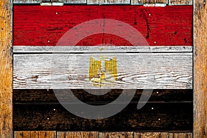 National flag on a wooden wall background