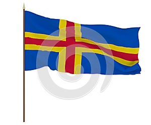 National Flag of Åland Islands Background for editors and designers. National holiday