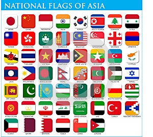 National flags of Asia