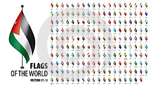 National flags of the countries. Vector illustration on white background