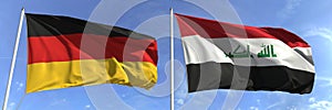 National flags of Germany and Iraq, 3d rendering