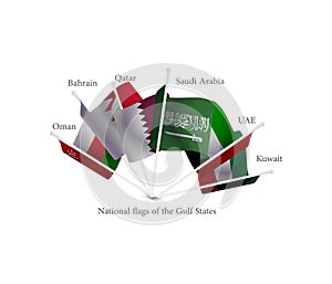 National flags of the Gulf States