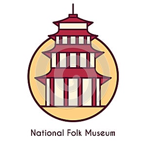 national folk museum of korea. Vector illustration decorative design