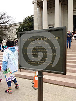 National Gallery of Art West Building, Women`s March, Washington, DC, USA