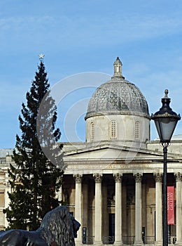 National Gallery and Christmas tree, Trafalgar Square