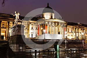 National Gallery and Trafalgar Square in the Night