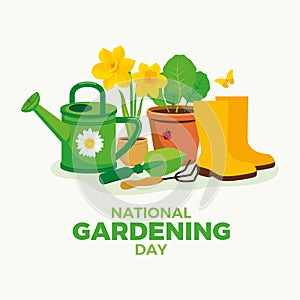 National Gardening Day poster vector illustration