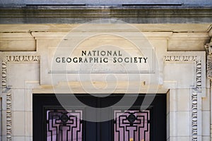 National Geographic Society Headquarters building entrance sign