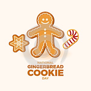 National Gingerbread Cookie Day poster vector illustration