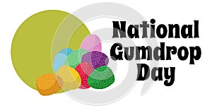 National Gumdrop Day, simple horizontal food poster or banner design