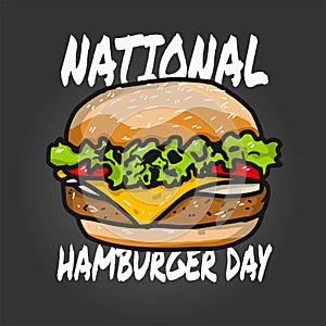 National Hamburger Day Vector Illustration