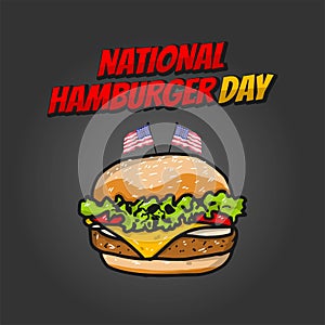 National Hamburger Day Vector Illustration