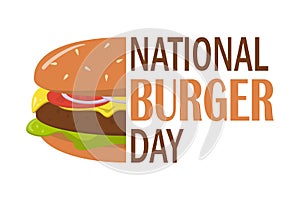 National Hamburger Day vector illustration. Great for greeting card, poster and banner