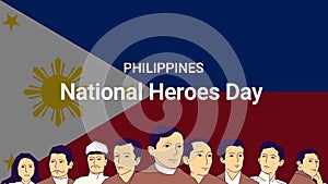 national heroes day greetings in the philippines. with smooth and simple animation