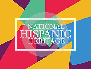 National hispanic heritage label in multicolor background photo