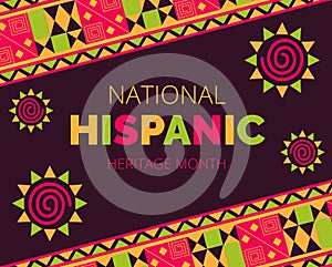 National Hispanic Heritage Month celebrated from 15 September to 15 October USA.