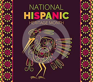 National Hispanic Heritage Month celebrated from 15 September to 15 October USA