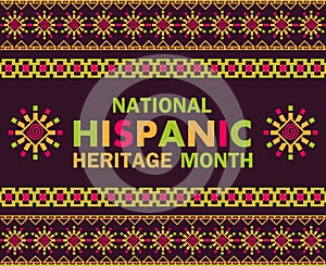 National Hispanic Heritage Month celebrated from 15 September to 15 October USA