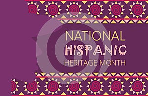 National Hispanic Heritage Month celebrated from 15 September to 15 October USA. Latino American poncho ornament vector for