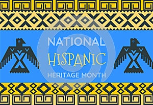 National Hispanic Heritage Month celebrated from 15 September to 15 October USA. Latino American poncho ornament vector