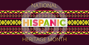 National Hispanic Heritage Month celebrated from 15 September to 15 October USA. Latino American poncho ornament vector