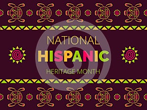 National Hispanic Heritage Month celebrated from 15 September to 15 October USA. Latino American poncho ornament vector for