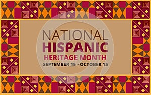 National Hispanic Heritage Month celebrated from 15 September to 15 October USA photo