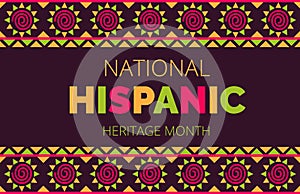 National Hispanic Heritage Month celebrated from 15 September to 15 October USA. Latino American ornament vector photo