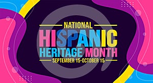 National Hispanic Heritage Month celebration colorful background, typography, banner, placard, card, and poster design