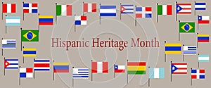 National Hispanic heritage month and Flags of America photo