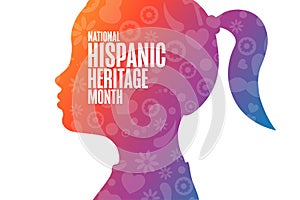 National Hispanic Heritage Month. Holiday concept. Template for background, banner, card, poster with text inscription