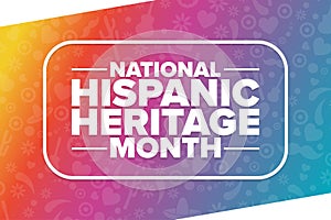 National Hispanic Heritage Month. Holiday concept. Template for background, banner, card, poster with text inscription