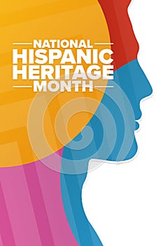 National Hispanic Heritage Month. Holiday concept. Template for background, banner, card, poster with text inscription