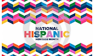 National Hispanic Heritage Month in September and October. Hispanic and Latino Americans culture. Celebrate in United States