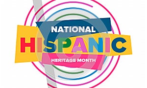 National Hispanic Heritage Month in September and October. Hispanic and Latino Americans culture. Celebrate in United States