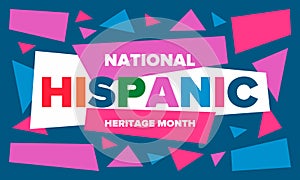 National Hispanic Heritage Month in September and October. Hispanic and Latino Americans culture. Celebrate in United States